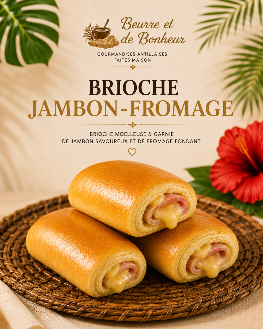 Brioche jambon fromage Beurre et de Bonheur