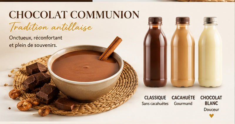 Chocolat communion antillais, trois saveurs