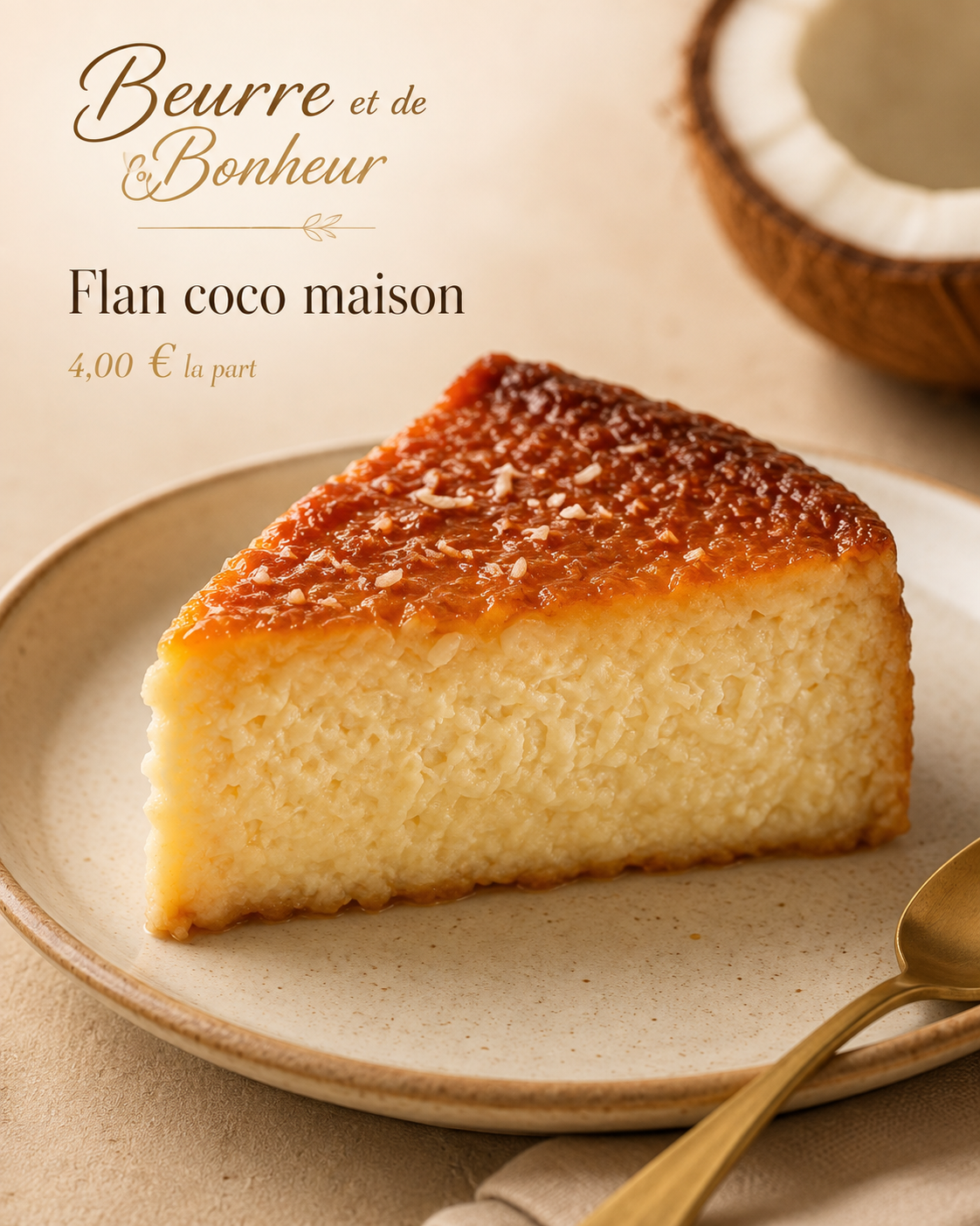 Flan coco maison Beurre et de Bonheur