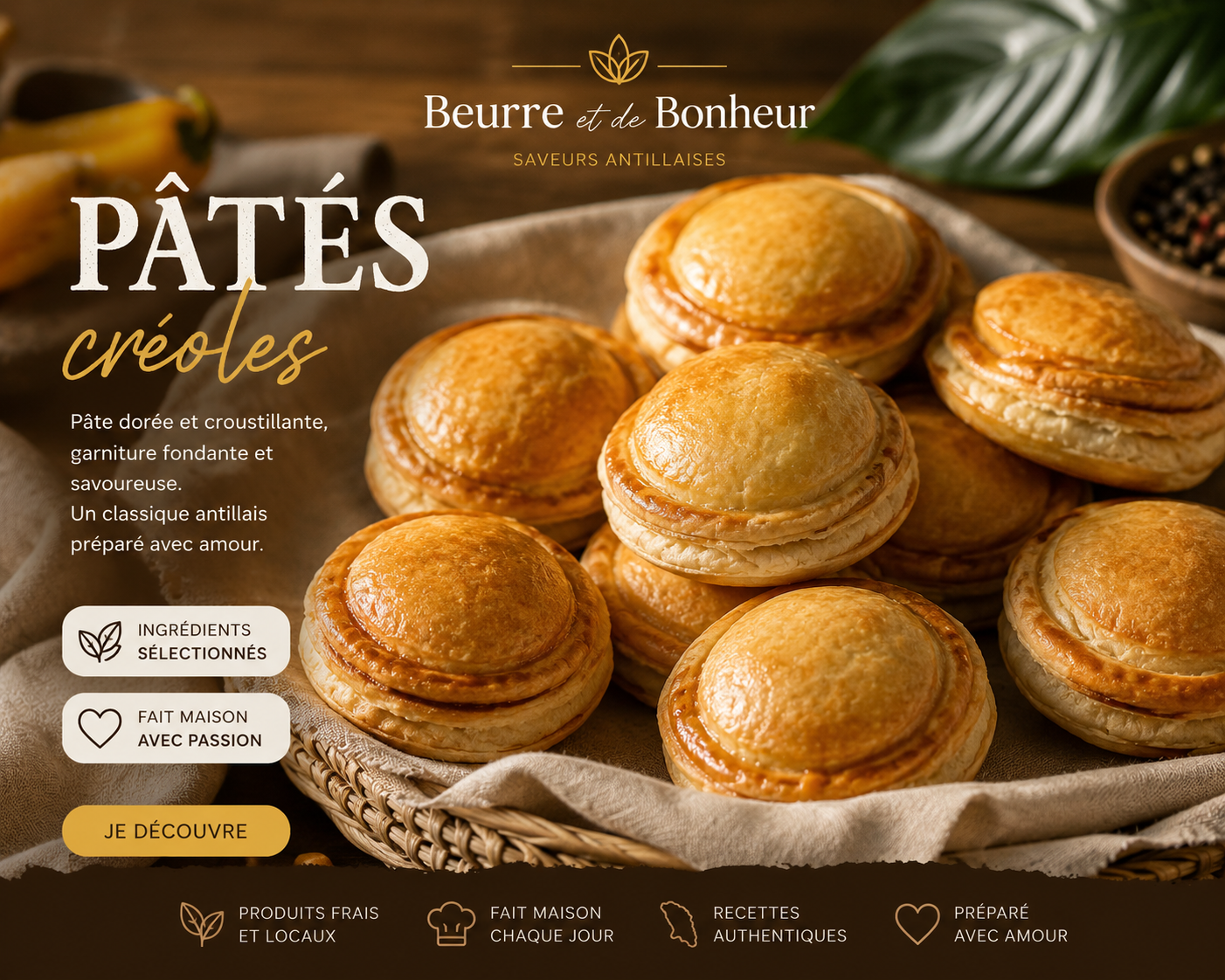 Pâtés créoles salés Beurre et de Bonheur