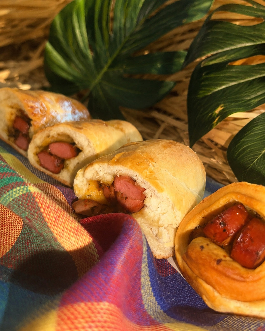 Intérieur brioché saucisse de poulet Beurre et de Bonheur